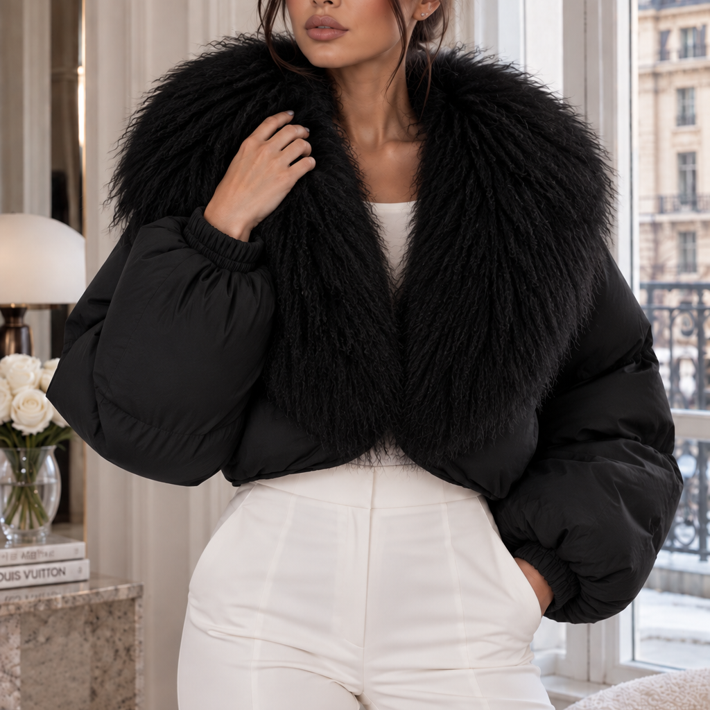Jessica Bara Beria Fur Puffer Jacket