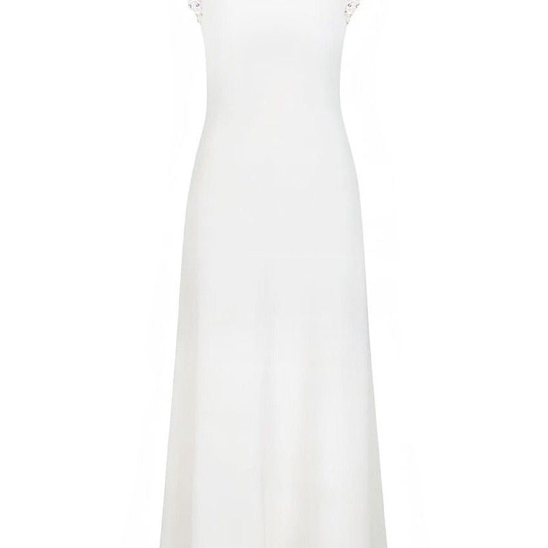 Jessica Bara Reza 2 Pearl Beaded Maxi Dress