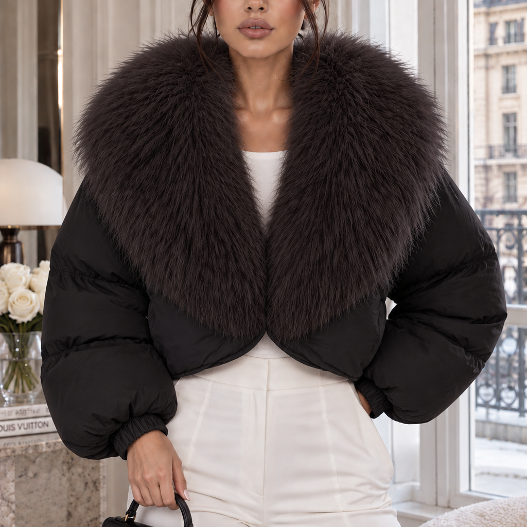 Jessica Bara Beria Fur Puffer Jacket