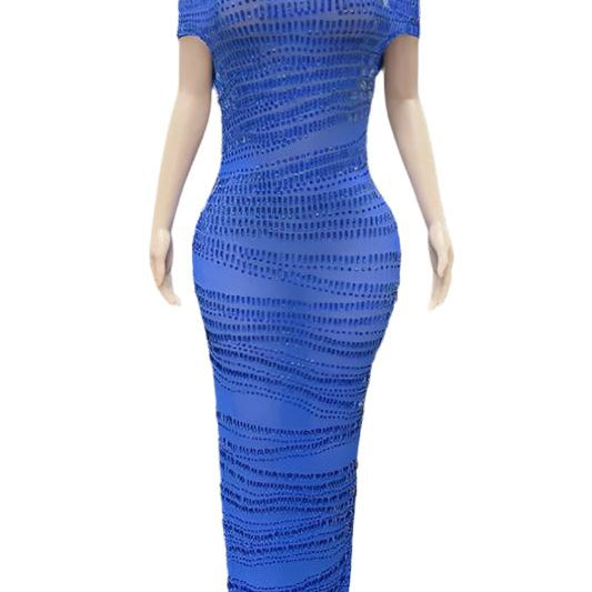 Jessica Bara Gabbie Sequin Off The Shoulder Maxi Dress
