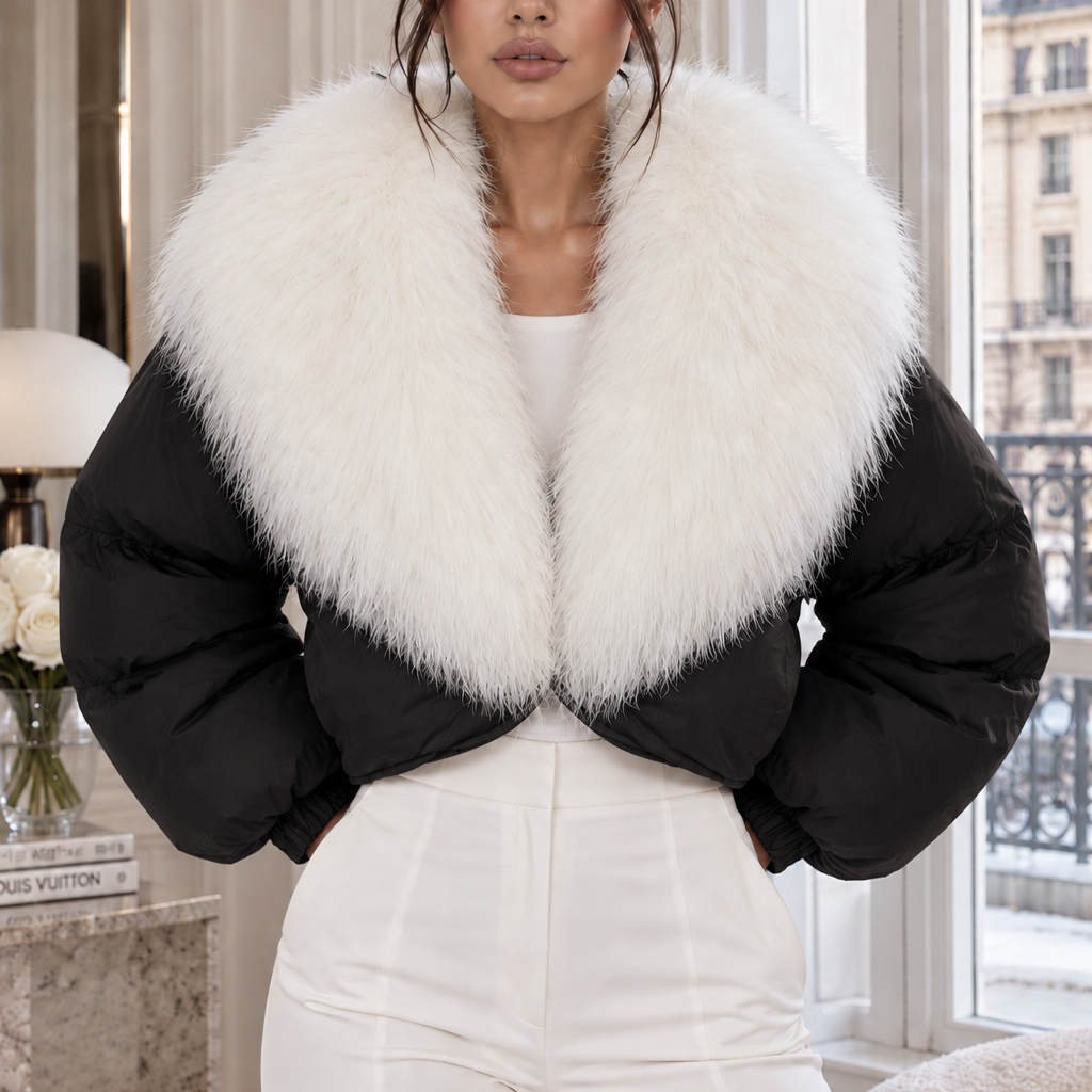 Jessica Bara Beria Fur Puffer Jacket