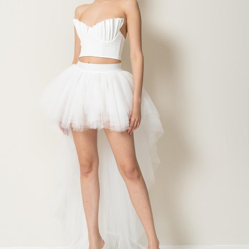 Jessica Bara Resan Ruffle High Low Mini Skirt