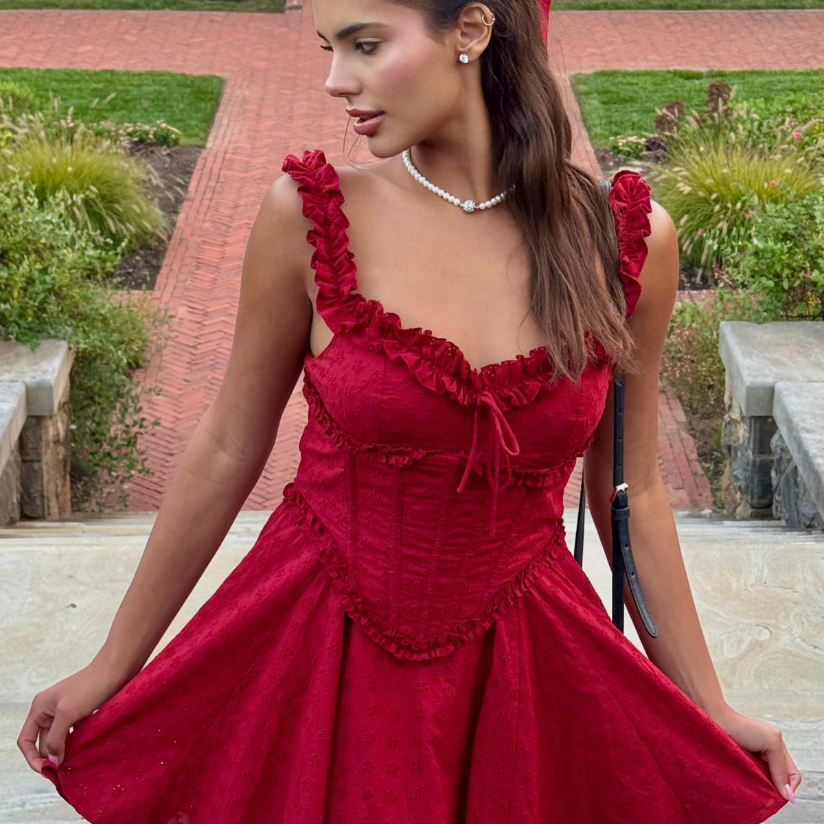 Jessica Bara Sashara Ruffle Mini Dress