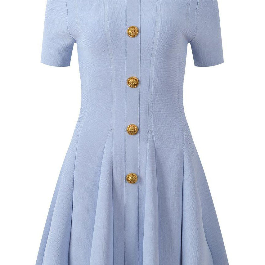 Jessica Bara Eriva Gold Button Collared Mini Dress