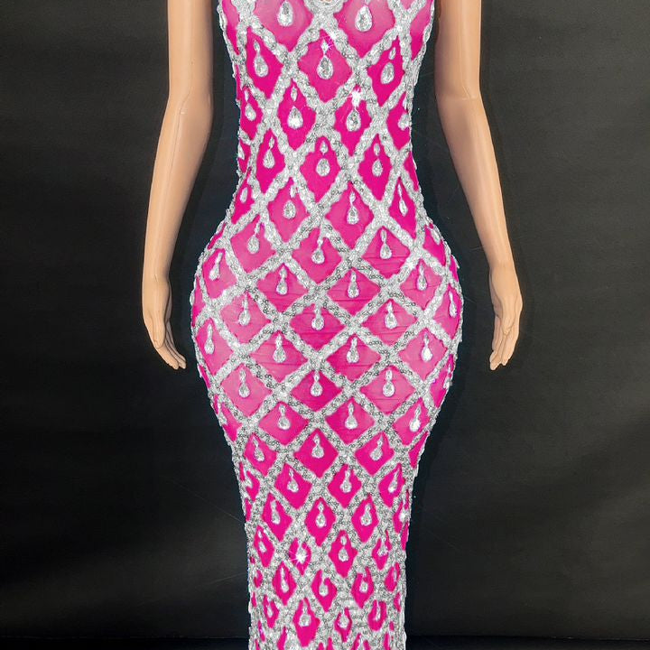 Jessica Bara Yassiera Halter Neck Crystal Gown
