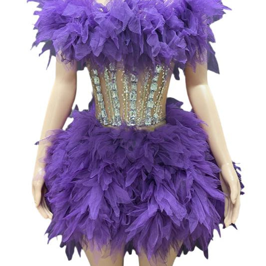 Jessica Bara Veana Tulle Crystal Mini Dress