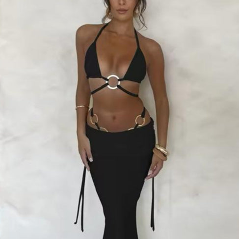 Jessica Bara Rani Bikini Set and Maxi Skirt Three Piece Set