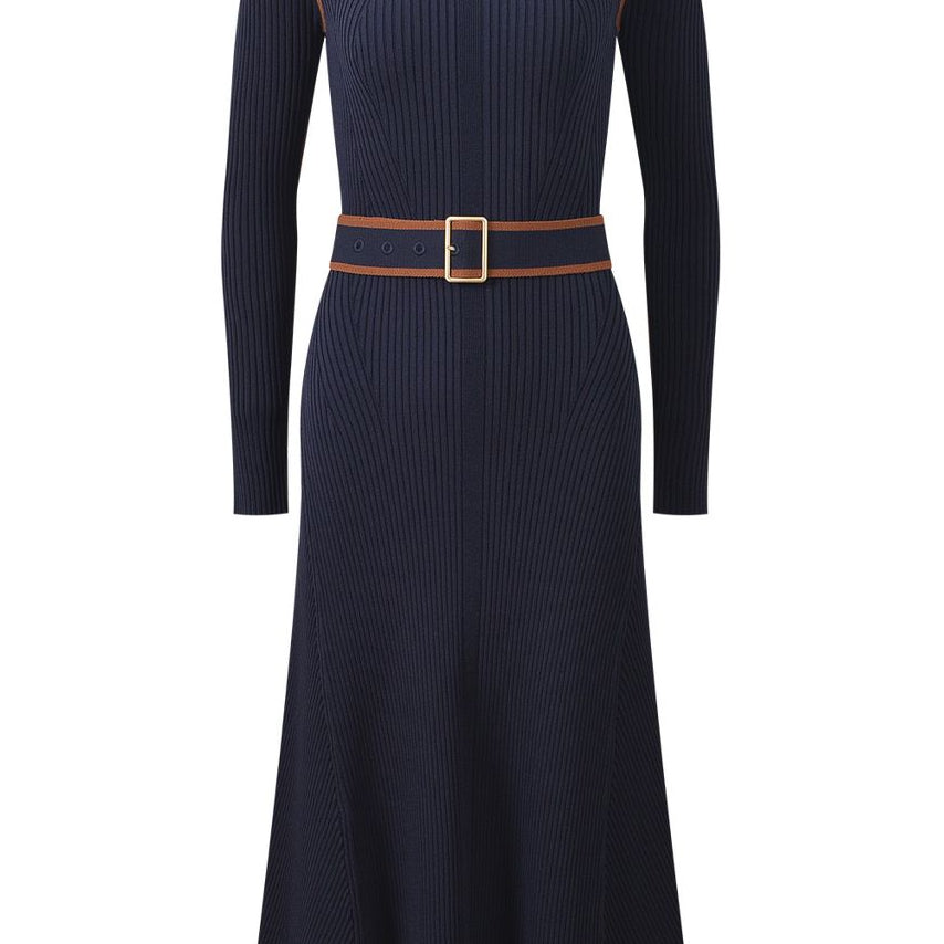 Jessica Bara Akara Long Sleeve Belted Maxi Dress