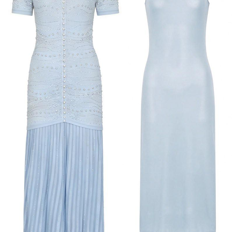 Jessica Bara Milena Crystal Knit Maxi Dress with Undergarment Lining