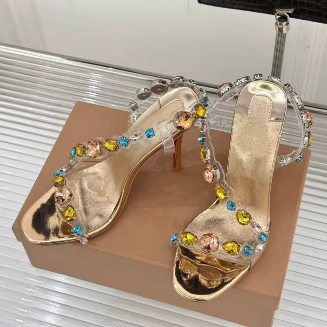 Jessica Bara Nilly Crystal Sandal Heel