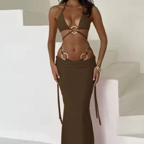 Jessica Bara Rani Bikini Set and Maxi Skirt Three Piece Set