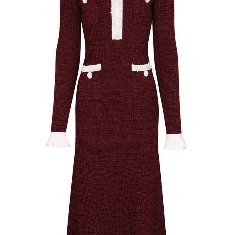 Jessica Bara Kendel Long Sleeve Knit Midi Dress