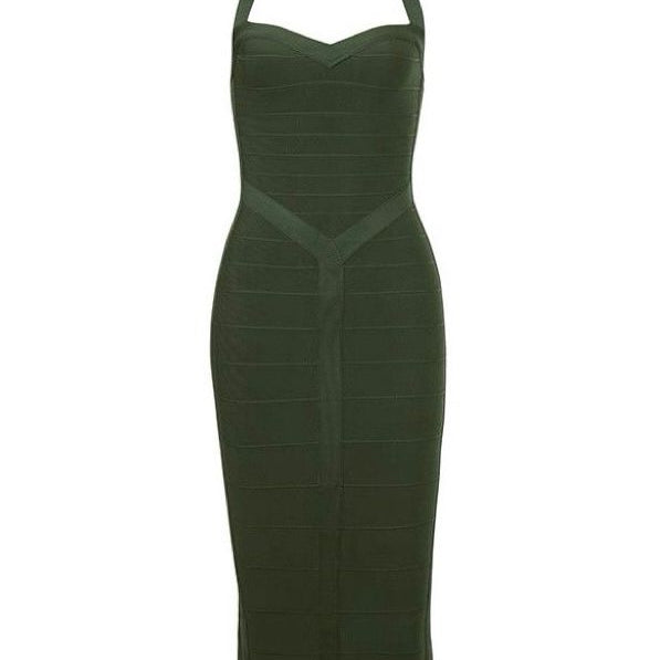 Jessica Bara Yavi Bandage Halter Neck Midi Dress