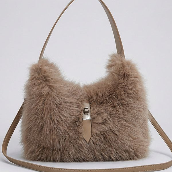 Jessica Bara Amisha Fur Shoulder Purse