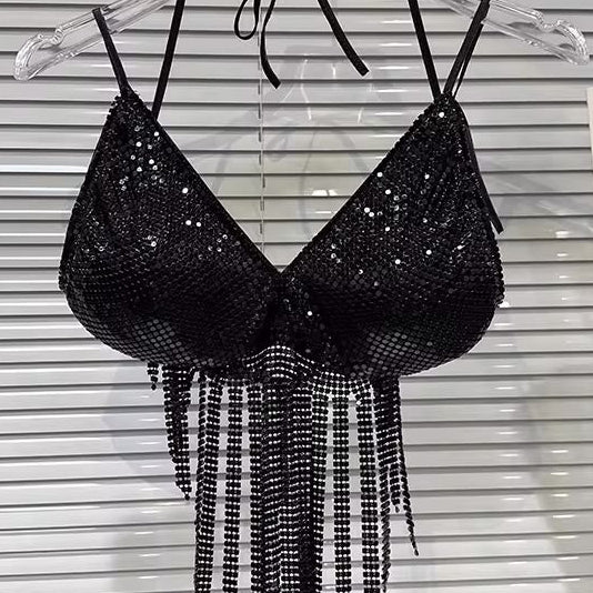 Jessica Bara Avizel Metallic Bra Top