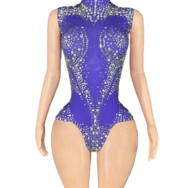 Jessica Bara Valena Crystal High Neck Romper