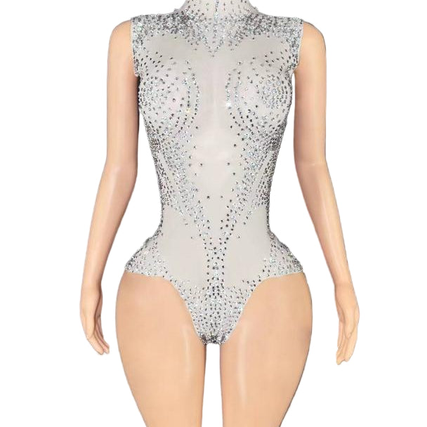 Jessica Bara Valena Crystal High Neck Romper