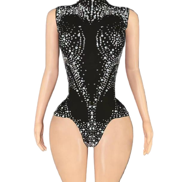 Jessica Bara Valena Crystal High Neck Romper