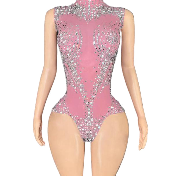 Jessica Bara Valena Crystal High Neck Romper