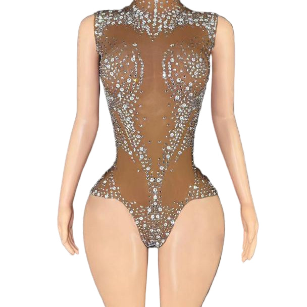 Jessica Bara Valena Crystal High Neck Romper