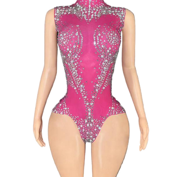 Jessica Bara Valena Crystal High Neck Romper