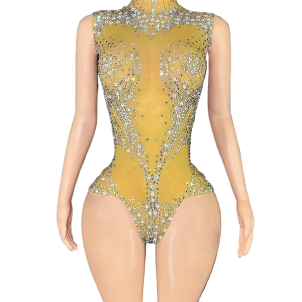 Jessica Bara Valena Crystal High Neck Romper