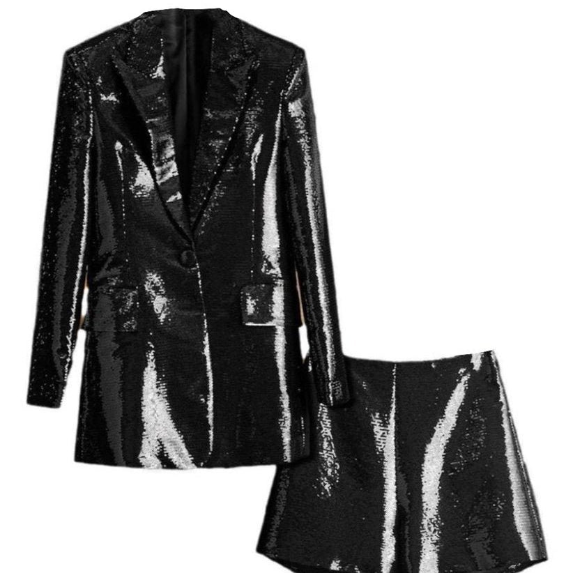 Jessica Bara Deravie Blazer and Shorts Two Piece Set