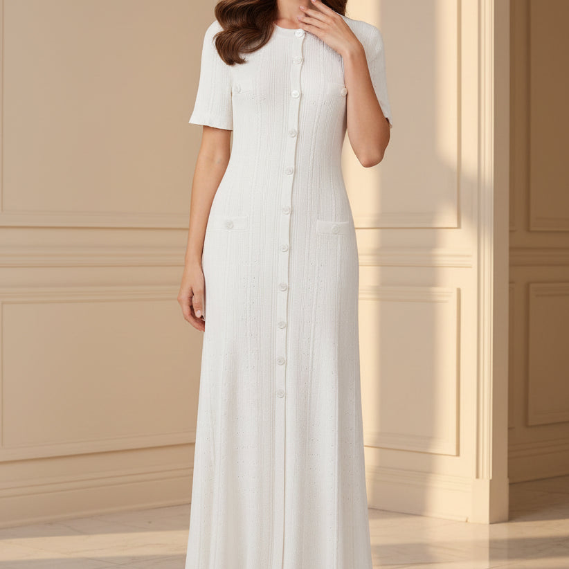 Jessica Bara Zarave Knit Maxi Dress