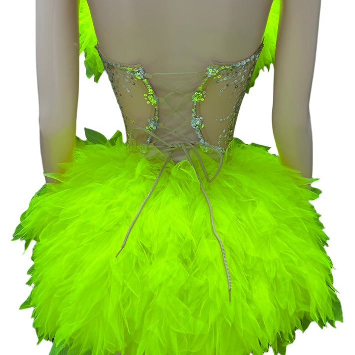 Jessica Bara Veana Tulle Crystal Mini Dress