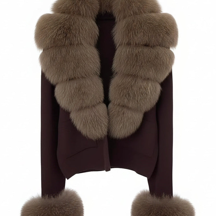 Jessica Bara Ziggy Fur Cardigan Coat