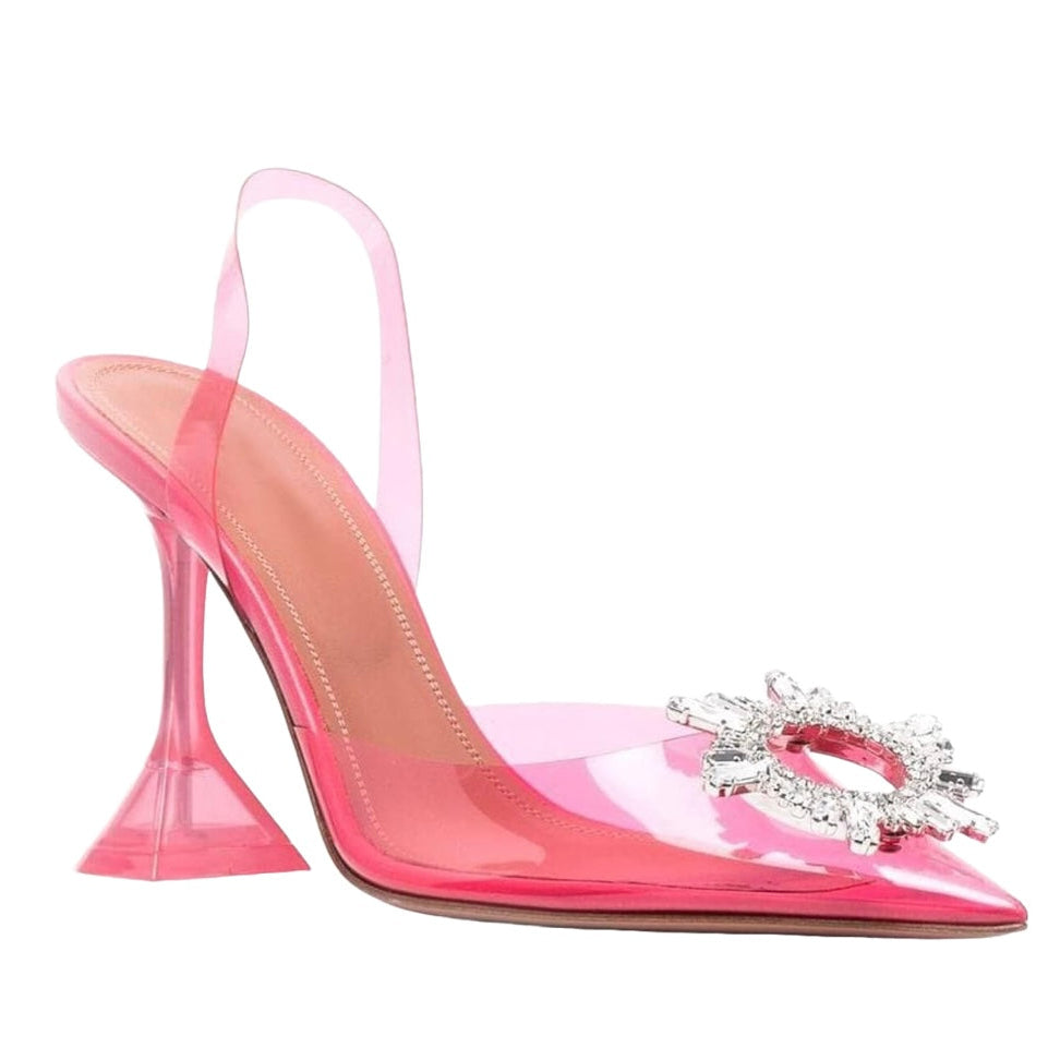 Jessica Bara Sandra Rhinestone Pointed Clear Heel