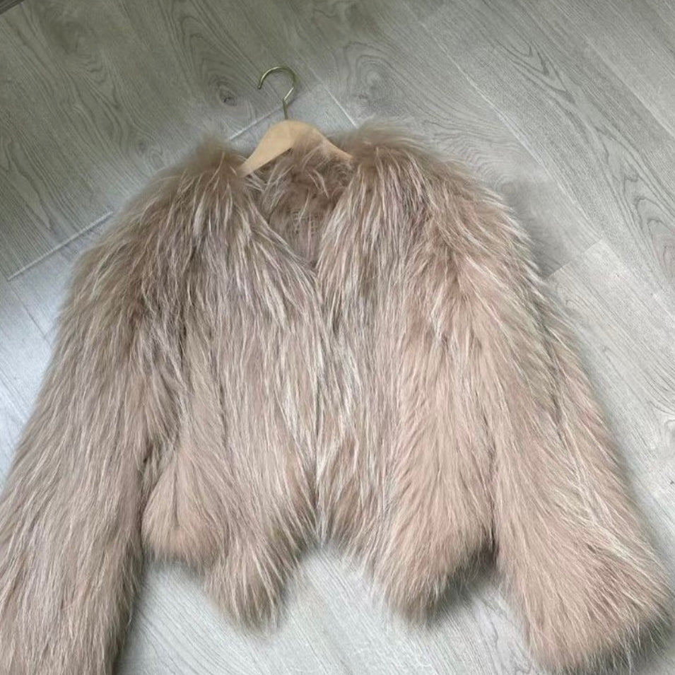 Jessica Bara Malia Fur Long Sleeve Jacket