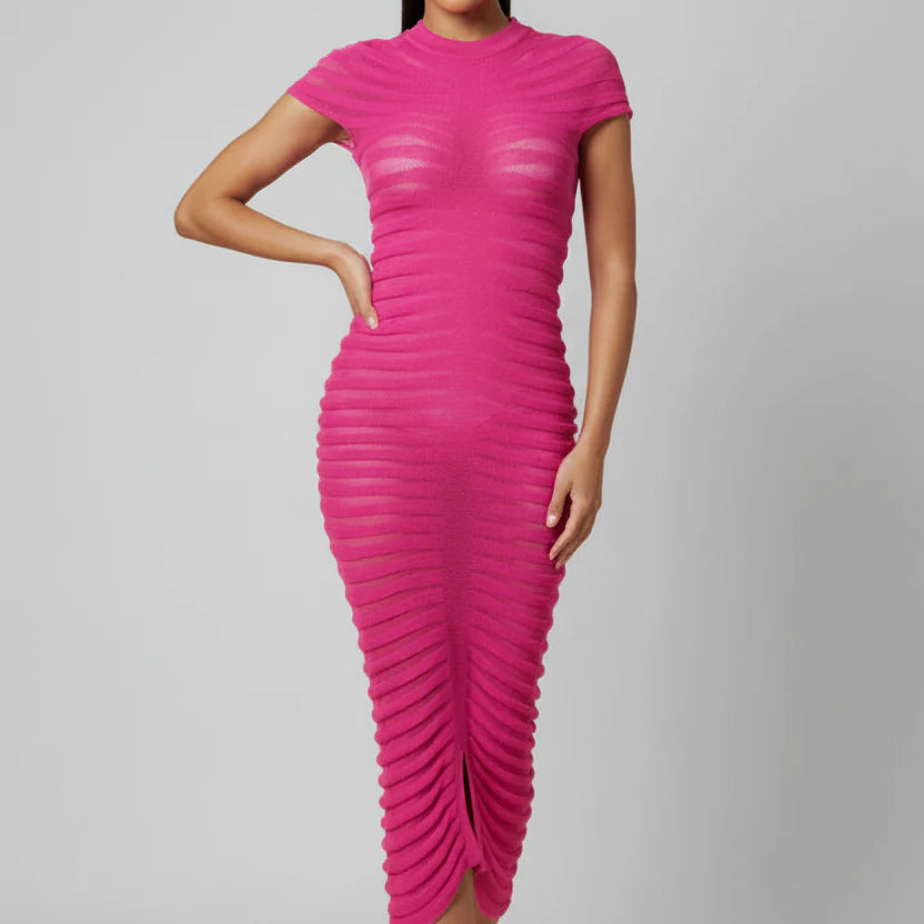 Jessica Bara Shelby Collared Capped Sleeve Maxi Dress