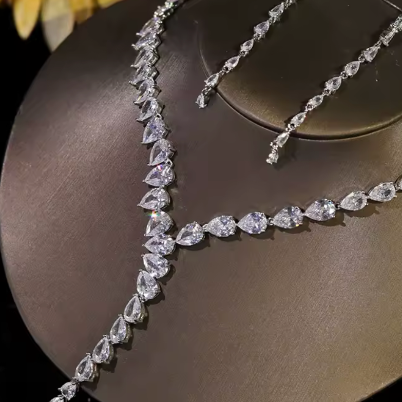 Jessica Bara Samia Rhinestone Necklace Set