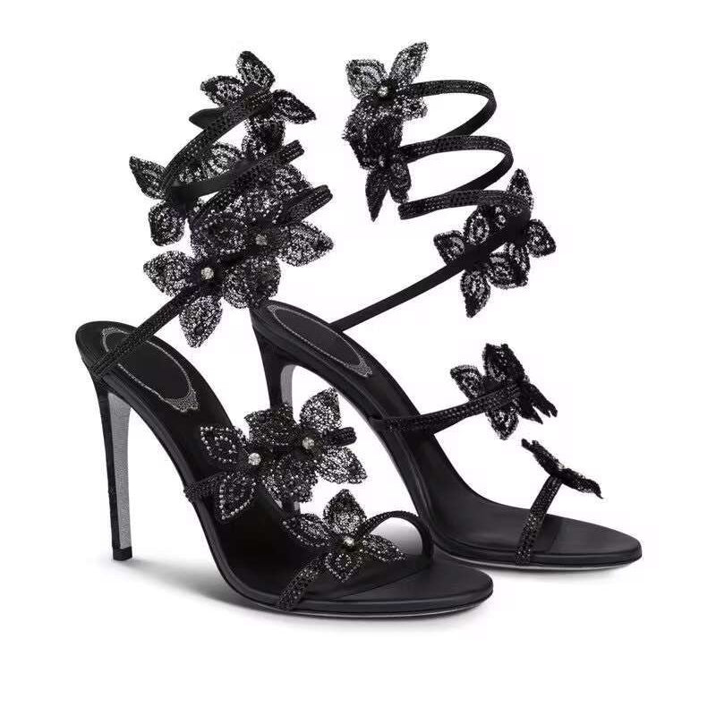 Jessica Bara Aliya Flower Wrap Around Sandal Heel