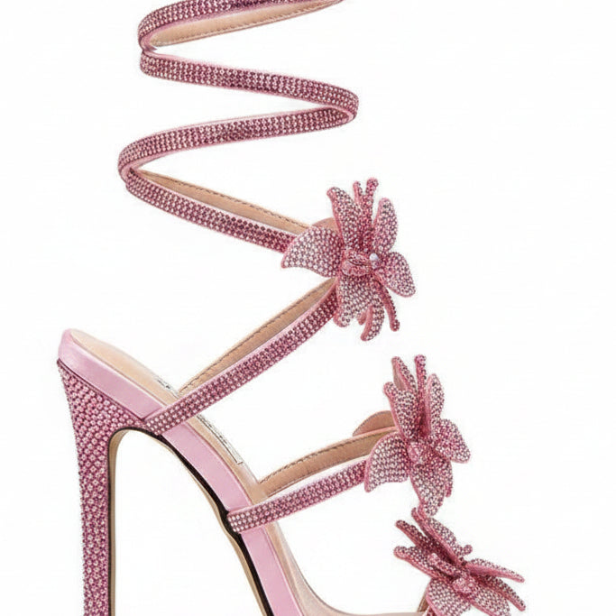Jessica Bara Aliya Version 2 Flower Wrap Around Sandal Heel