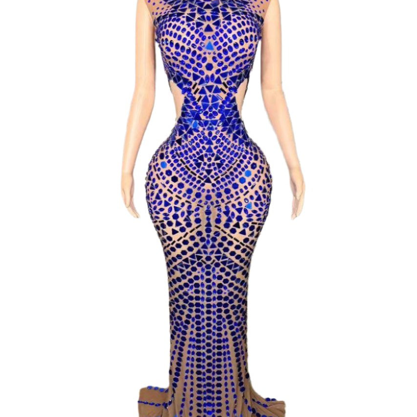 Jessica Bara Anya Sequin High Neck Gown