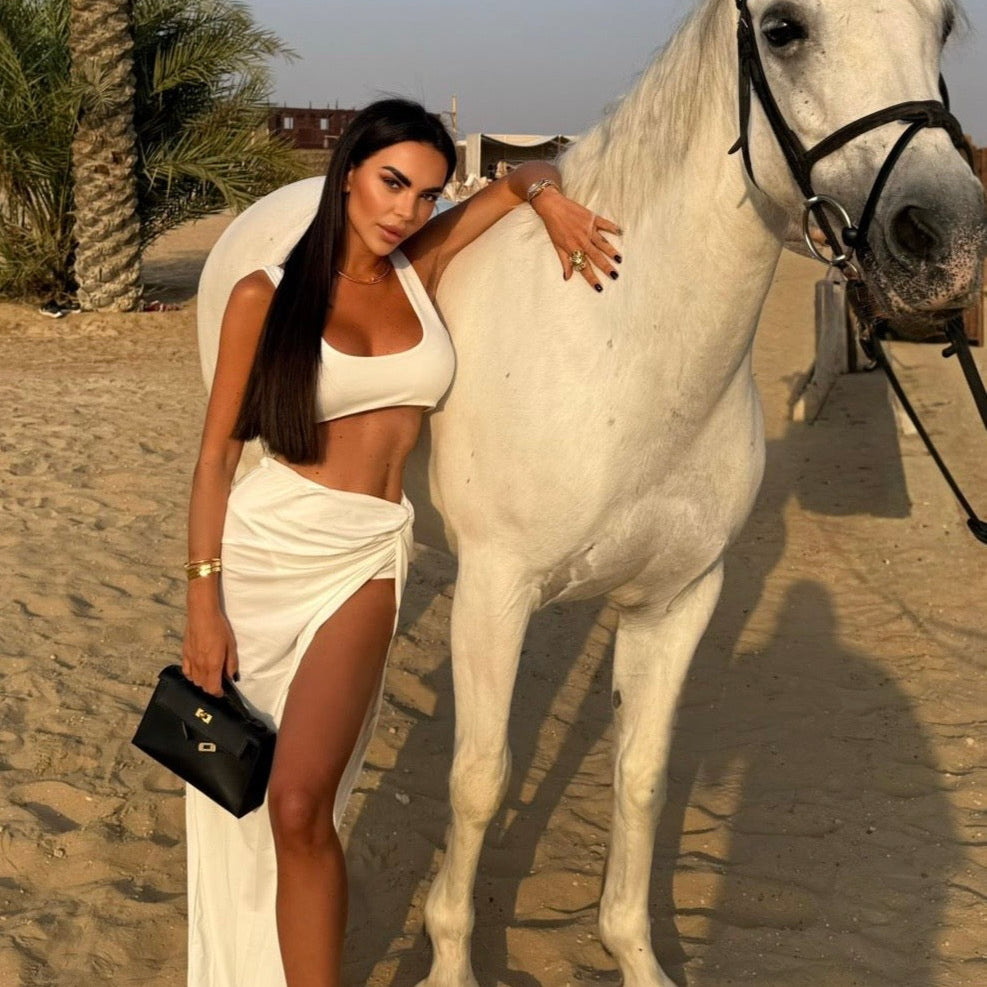 Jessica Bara Ava Crop Top and Maxi Skirt Two Piece Set