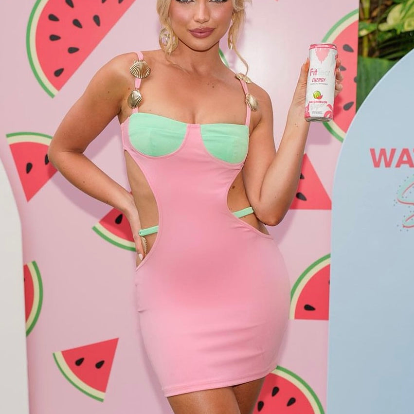 Jessica Bara Chrissie Bandage Cut Out Heart Mini Dress