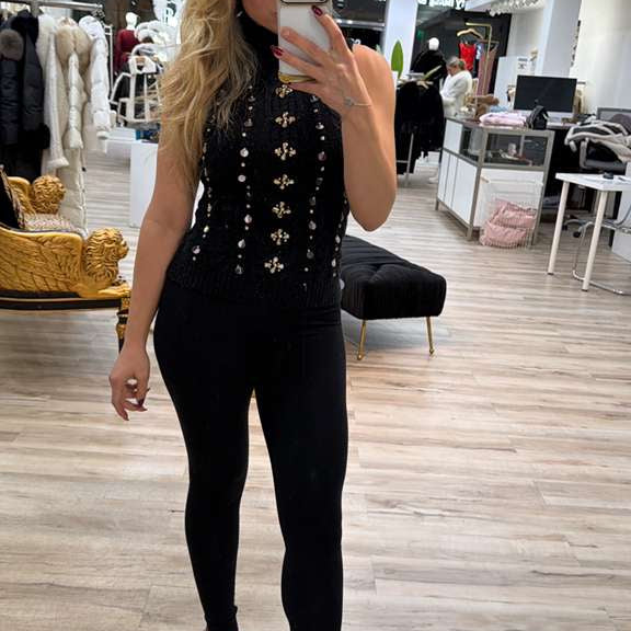Jessica Bara Darshi Turtleneck Belted Top