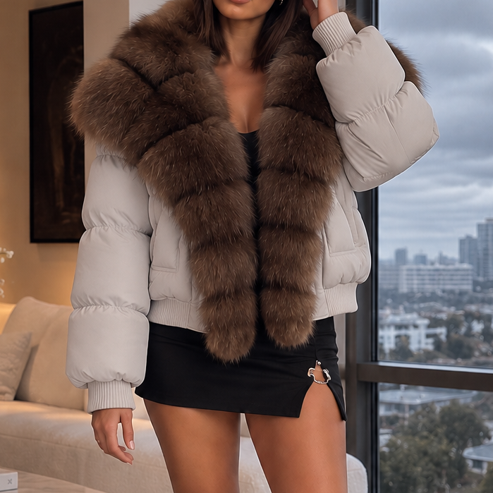 Jessica Bara Elva Fur Puffer Jacket