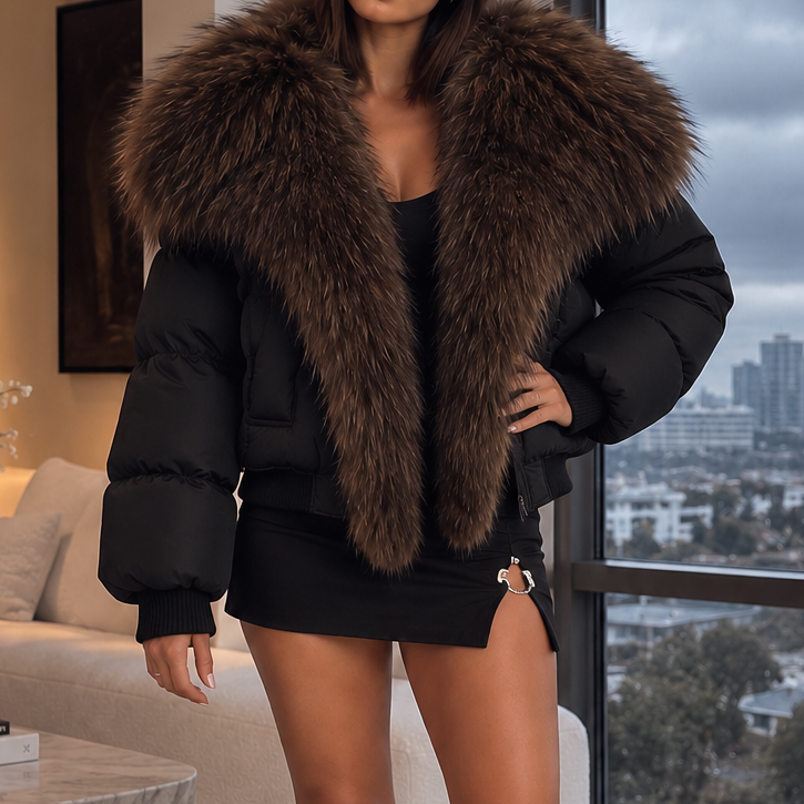 Jessica Bara Elva Fur Puffer Jacket