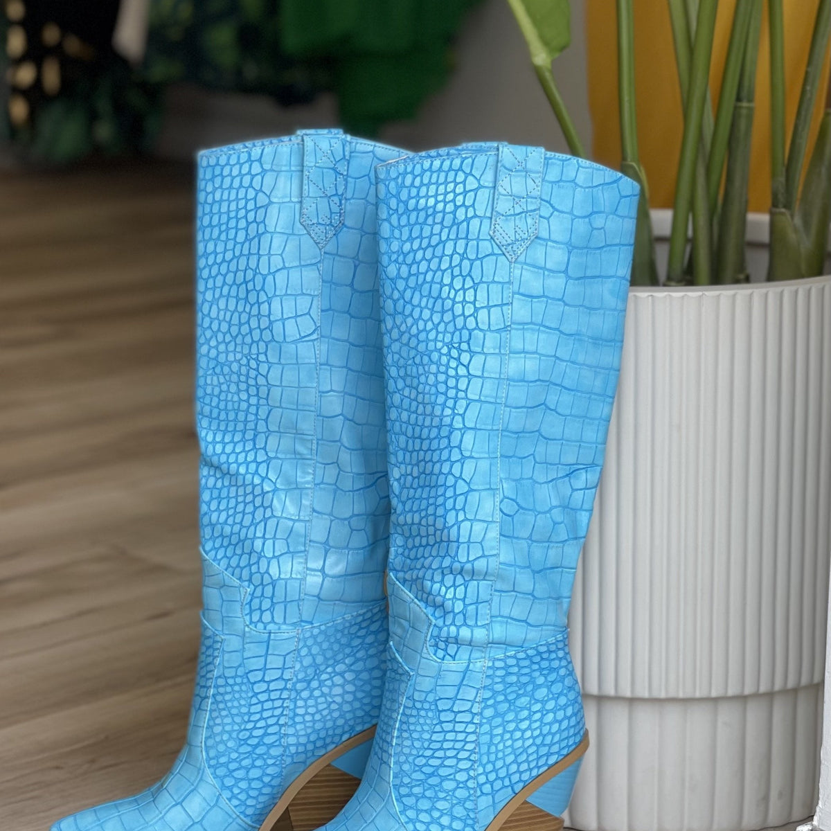 Jessica Bara Emmett Embossed Leather Boots