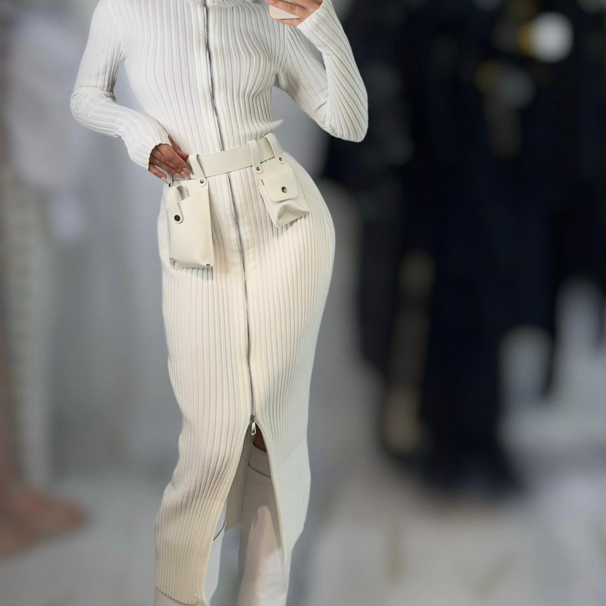 Jessica Bara Kaisha Zipped Up Maxi Dress