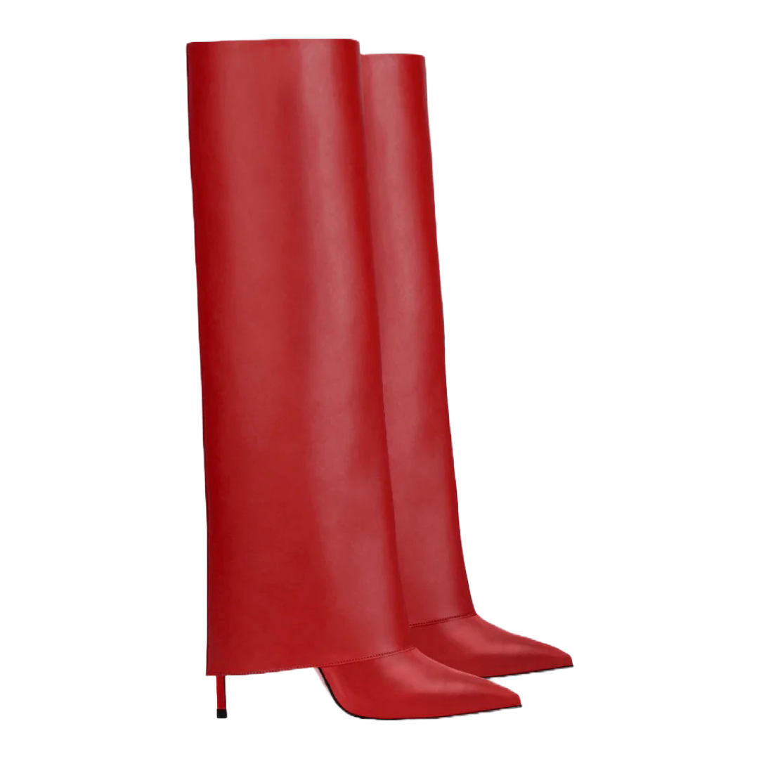 Jessica Bara Leather Amber Cuffed Knee High Boot