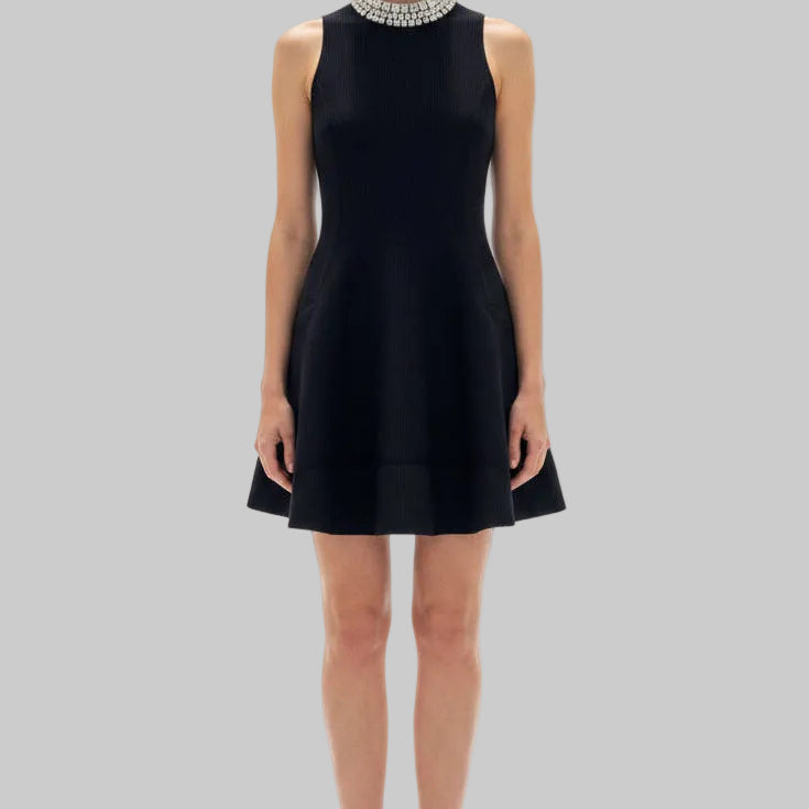 Jessica Bara Reza Crystal Collar Mini Dress