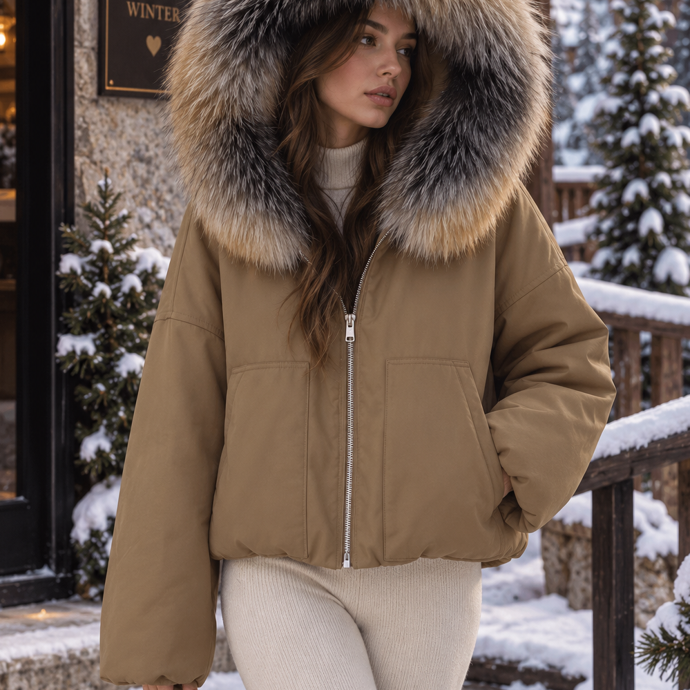 Jessica Bara Pakisha Fur Zip Up Coat