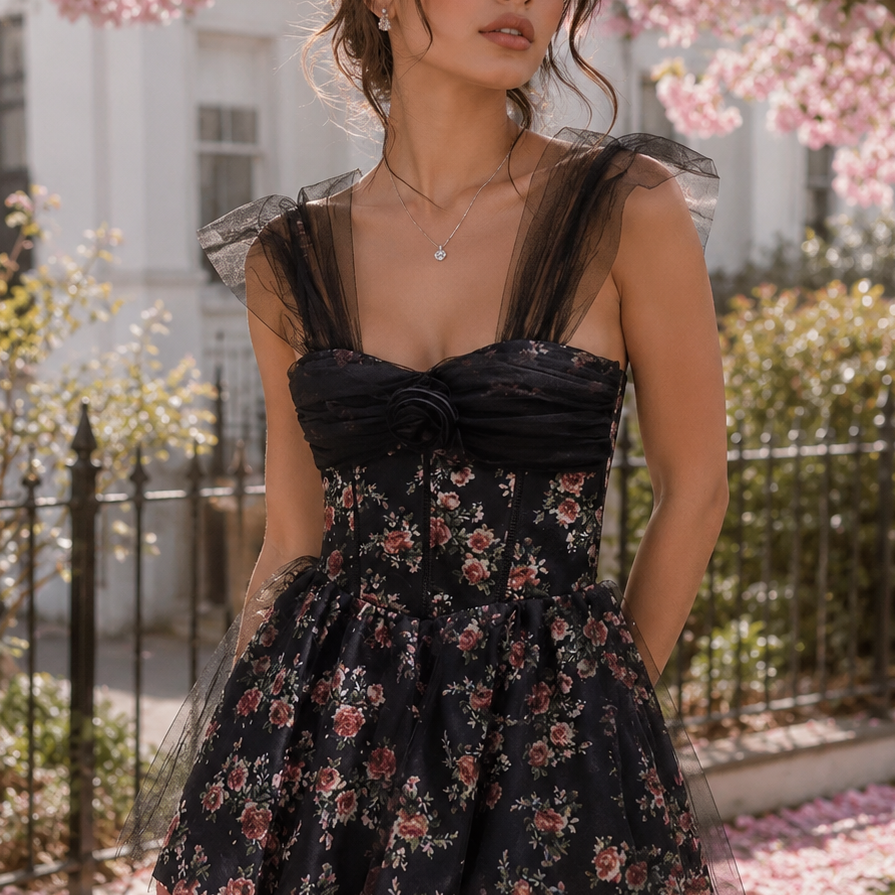 Jessica Bara Pannie Floral Mini Dress