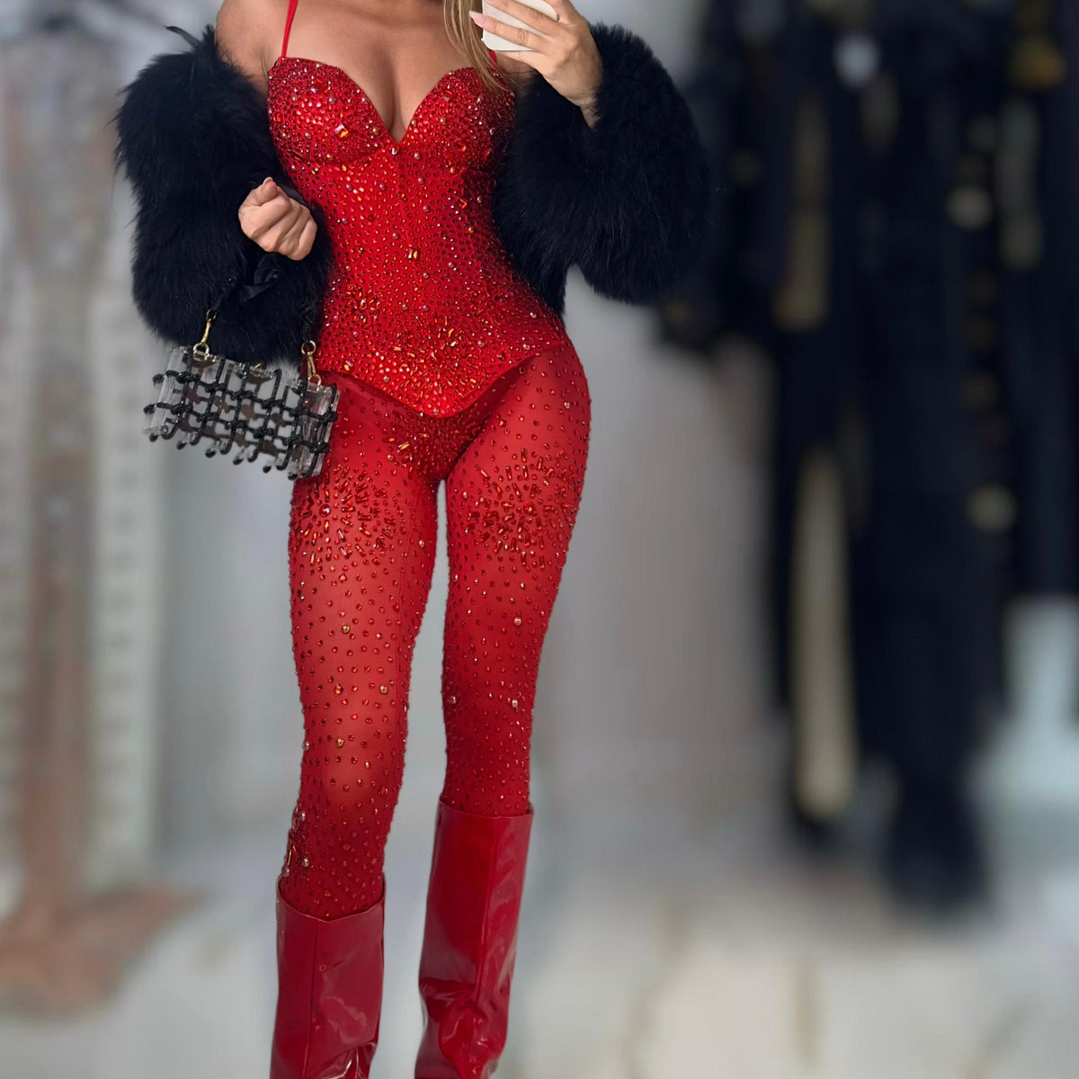 Jessica Bara Periah Crystal Jumpsuit