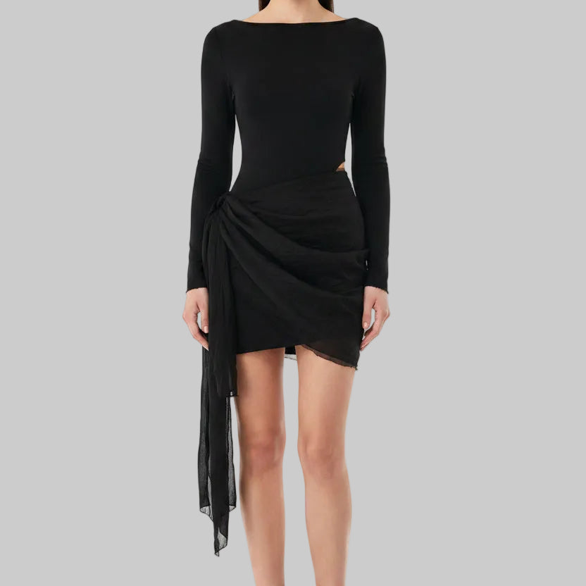 Jessica Bara Ravela Long Sleeve Cut Out Mini Dress